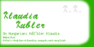 klaudia kubler business card